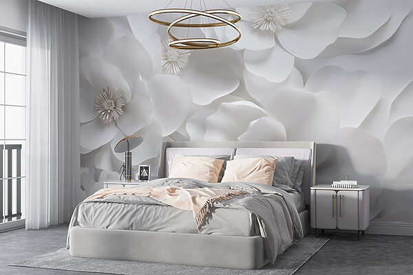 Wall murals Group of white flowers (SKU: w09053) Wall murals Wall murals Group of white flowers (SKU: w09053)