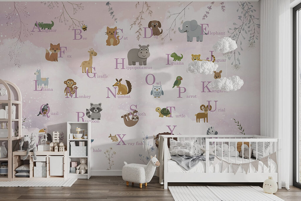 Poster with animals and letters