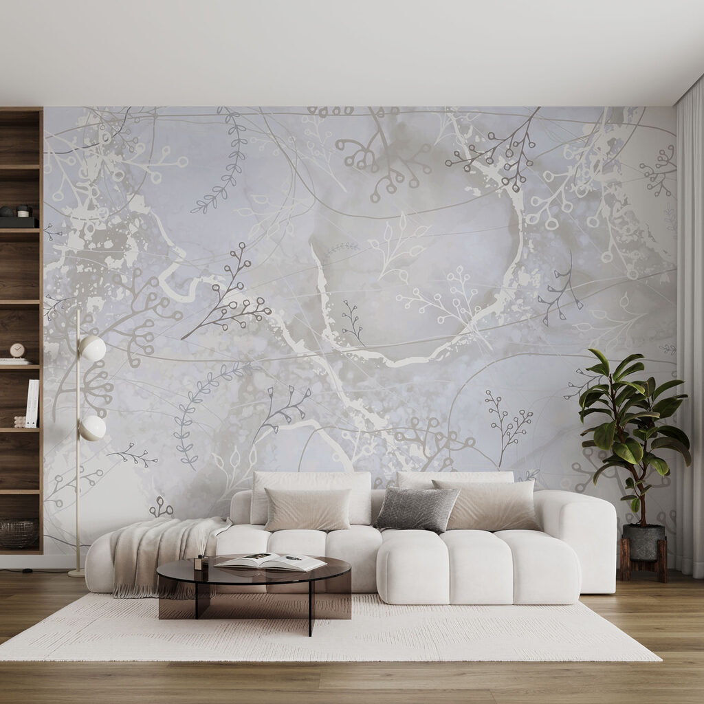 White and gray background with white and gray floral designs White and gray background with white and gray floral designs