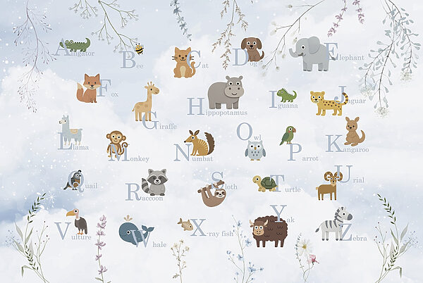 Group of animals with letters Group of animals with letters