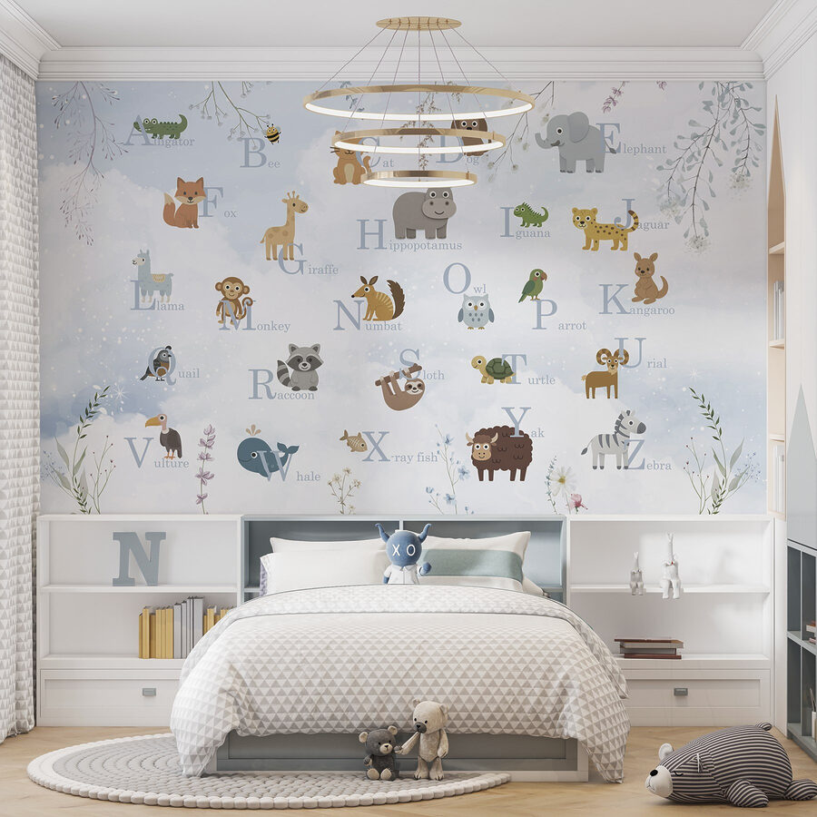 Group of animals with letters Group of animals with letters