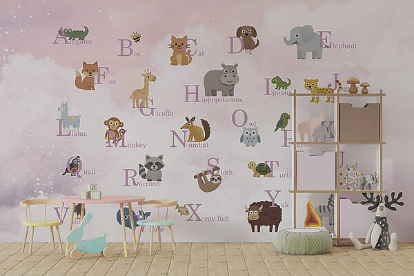 Group of animals with letters Group of animals with letters