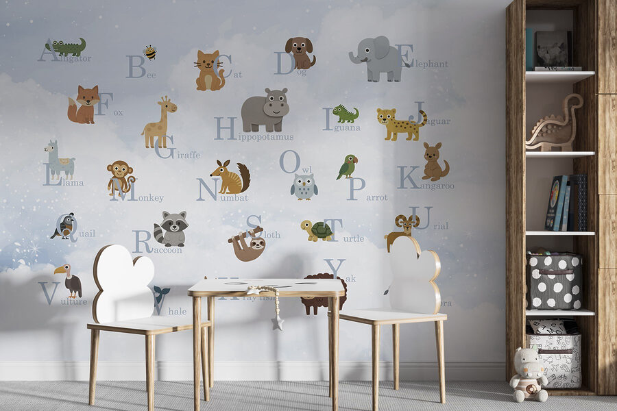 Group of animals with letters Group of animals with letters