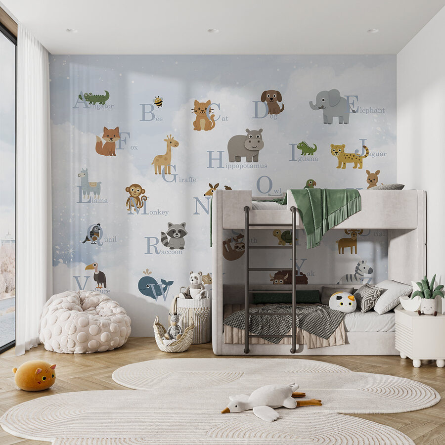 Group of animals with letters Group of animals with letters