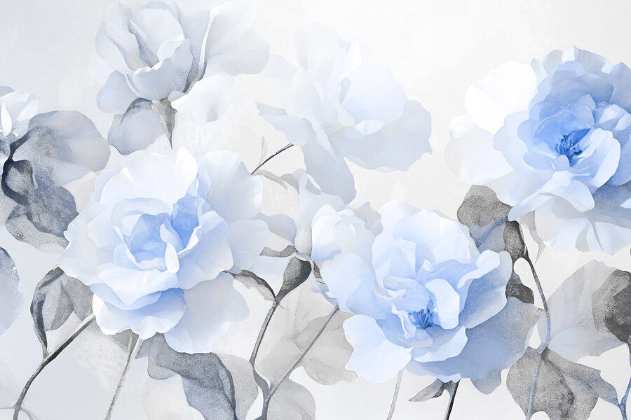 Wall murals Group of blue flowers - Image 4