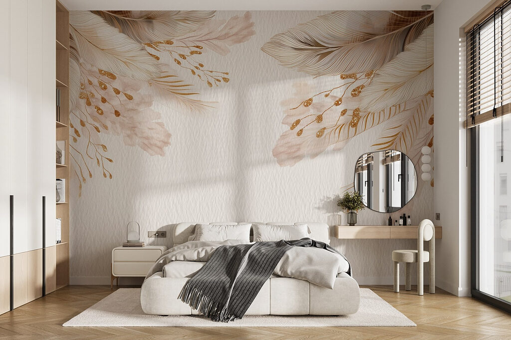 Delicate feathers on soft background Delicate feathers on soft background