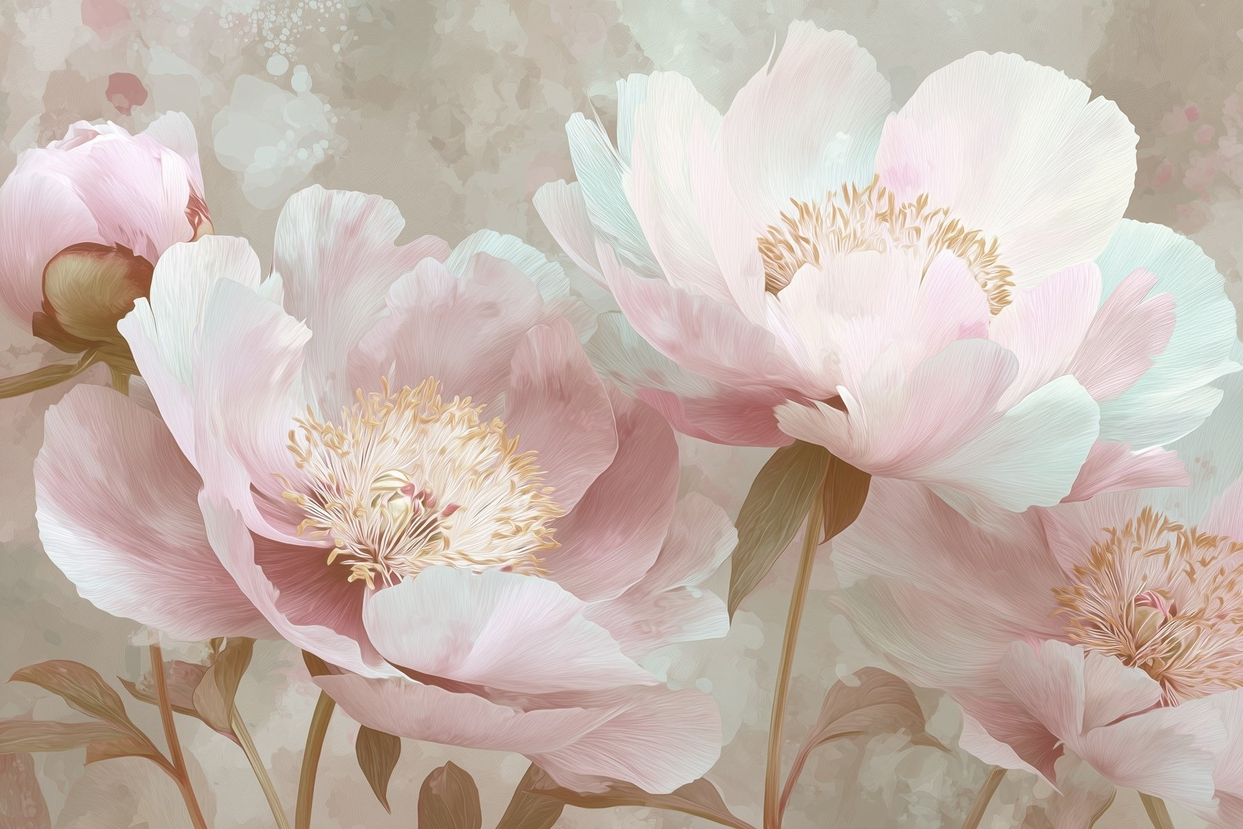 Delicate blooms in soft pastel hues