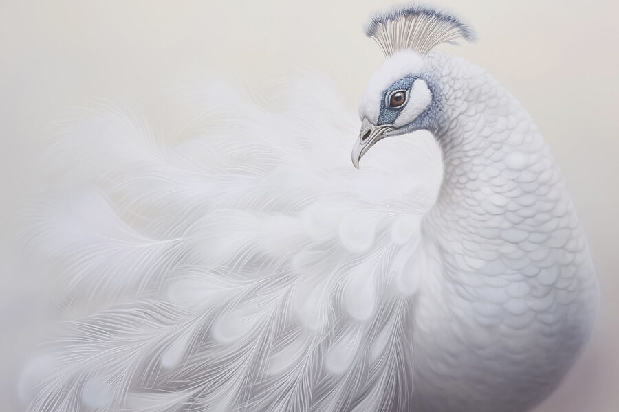 Wall murals White peacock with blue eyes - Image 3