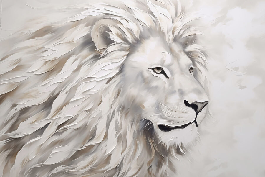 Wall murals White lion with long hair - Image 3