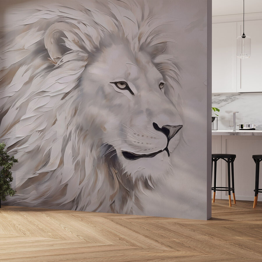 Wall murals White lion with long hair - Image 2