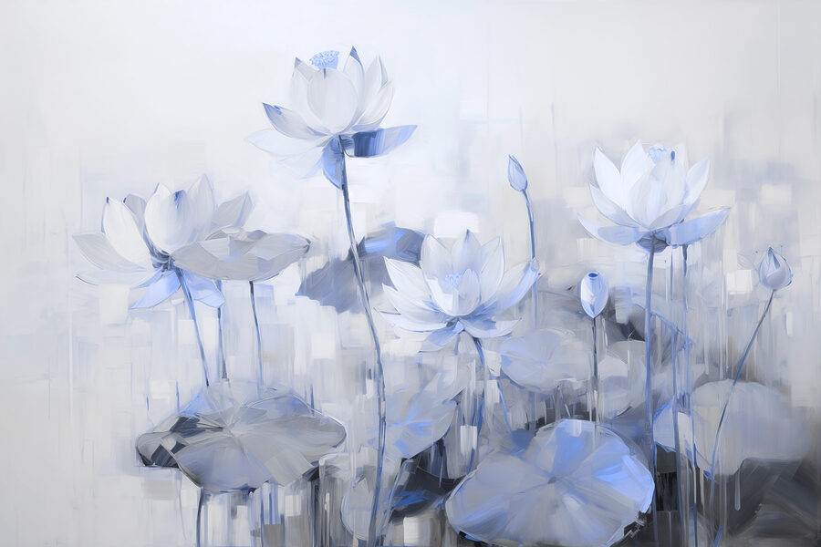 Painting of flowers and leaves Painting of flowers and leaves