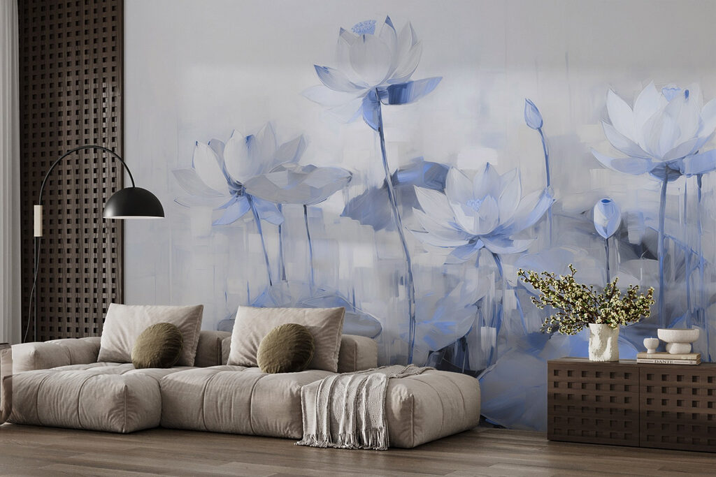 Painting of flowers and leaves