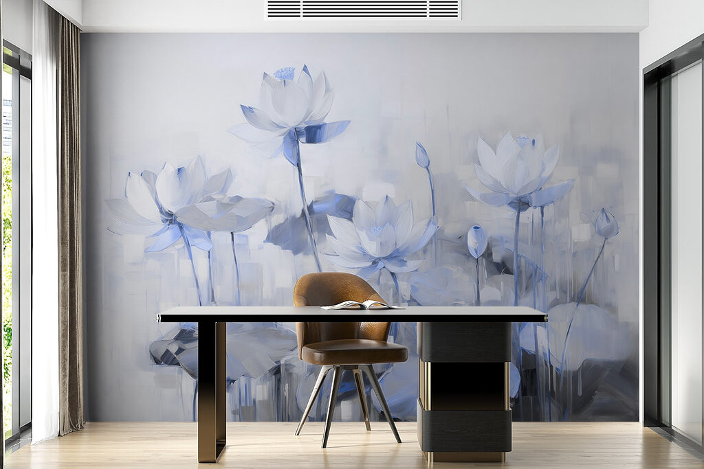 Painting of flowers and leaves