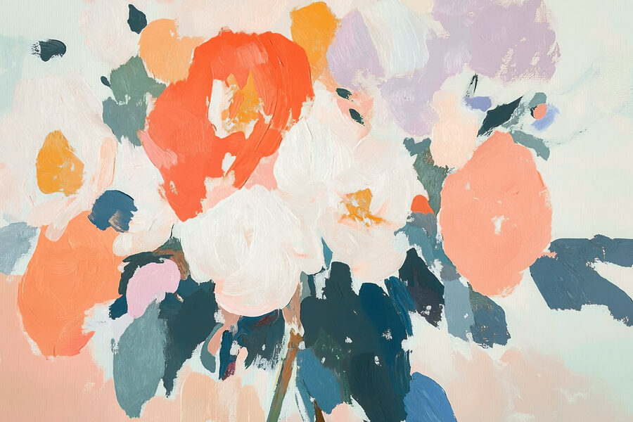 Painting of flowers with different colors