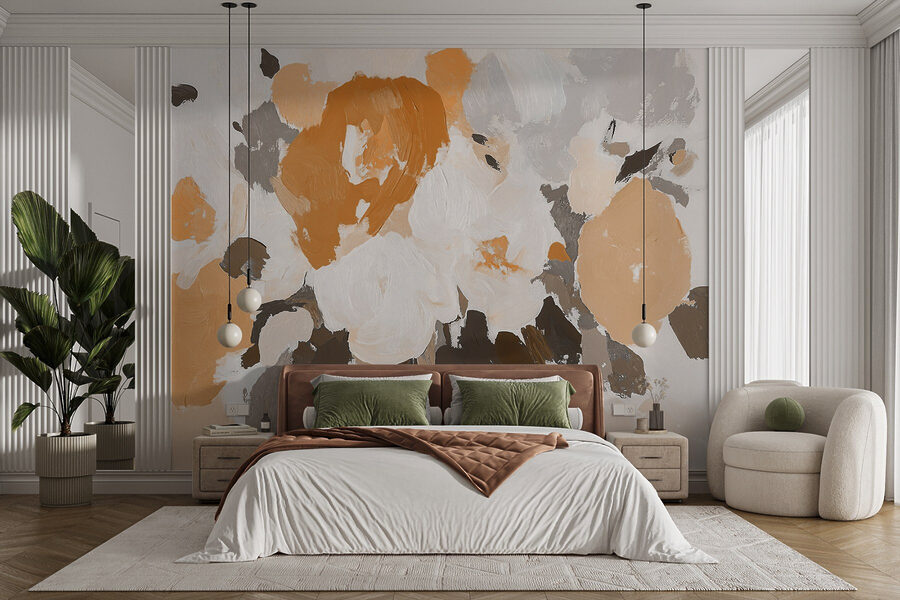 Wall murals Painting of flowers with different colors