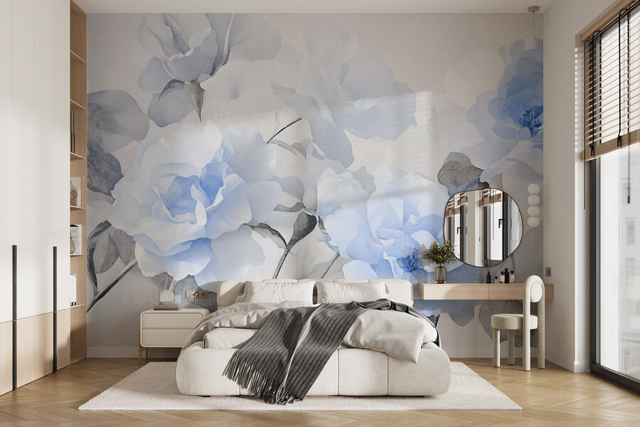 Wall murals Group of blue flowers - Image 2