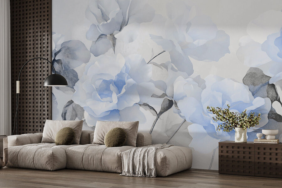 Wall murals Group of blue flowers - Image 3