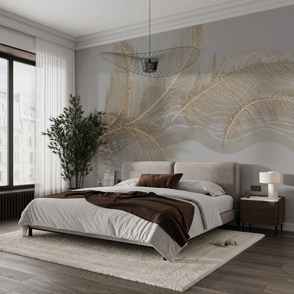 Elegant metallic feather illustration Elegant metallic feather illustration