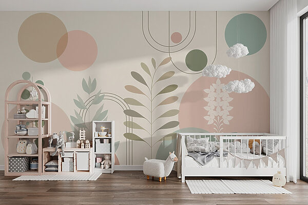 Abstract botanical design with soft colors Abstract botanical design with soft colors
