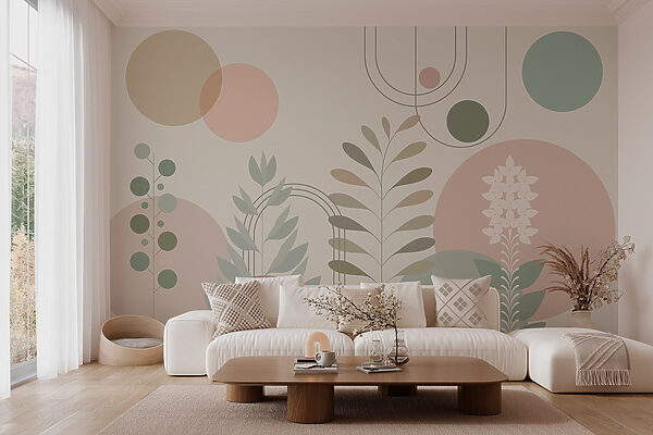 Abstract botanical design with soft colors Abstract botanical design with soft colors