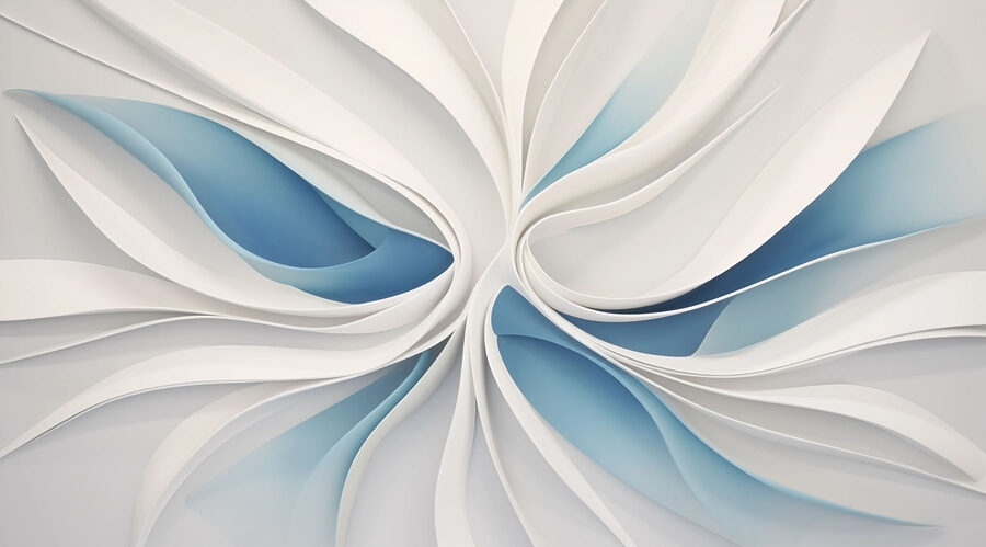 Wall murals White and blue swirls - Image 4