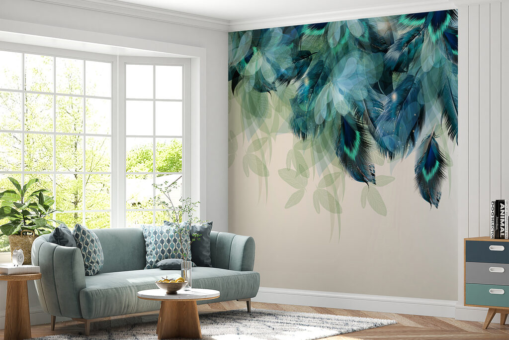 Blue and green feathers Blue and green feathers