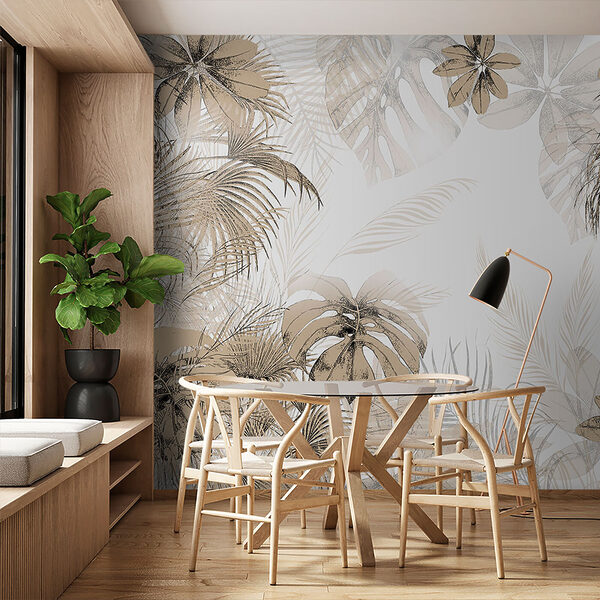 Tropical leaves in soft neutral tones Tropical leaves in soft neutral tones