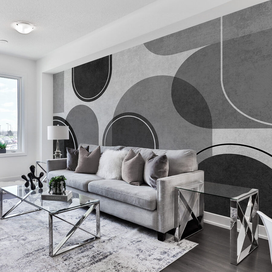 A grey and white background with ovals and ovals