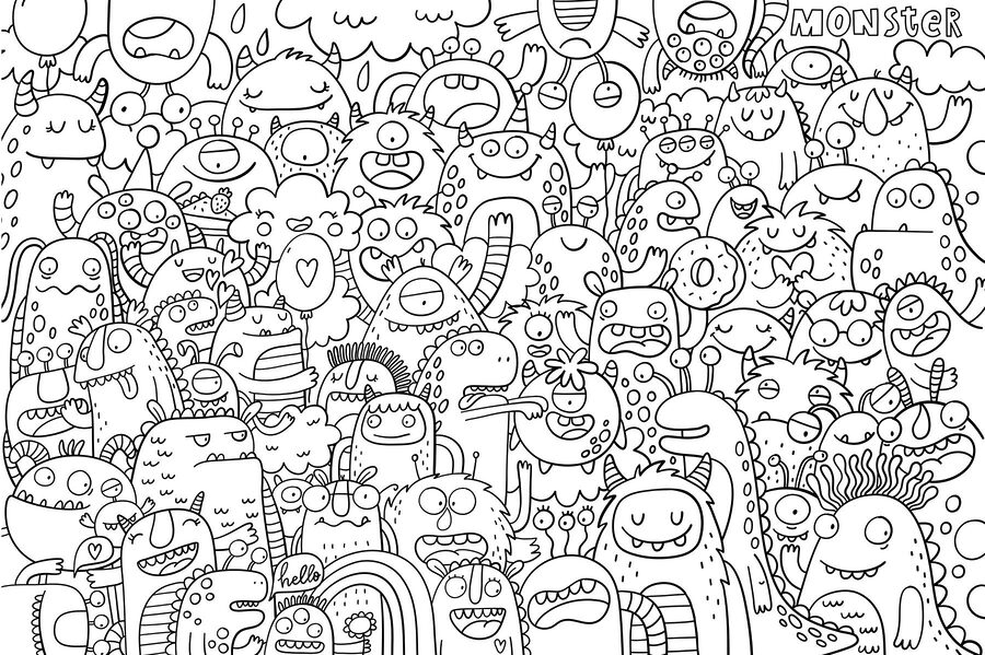 Wall murals Group of cartoon monsters - Image 5