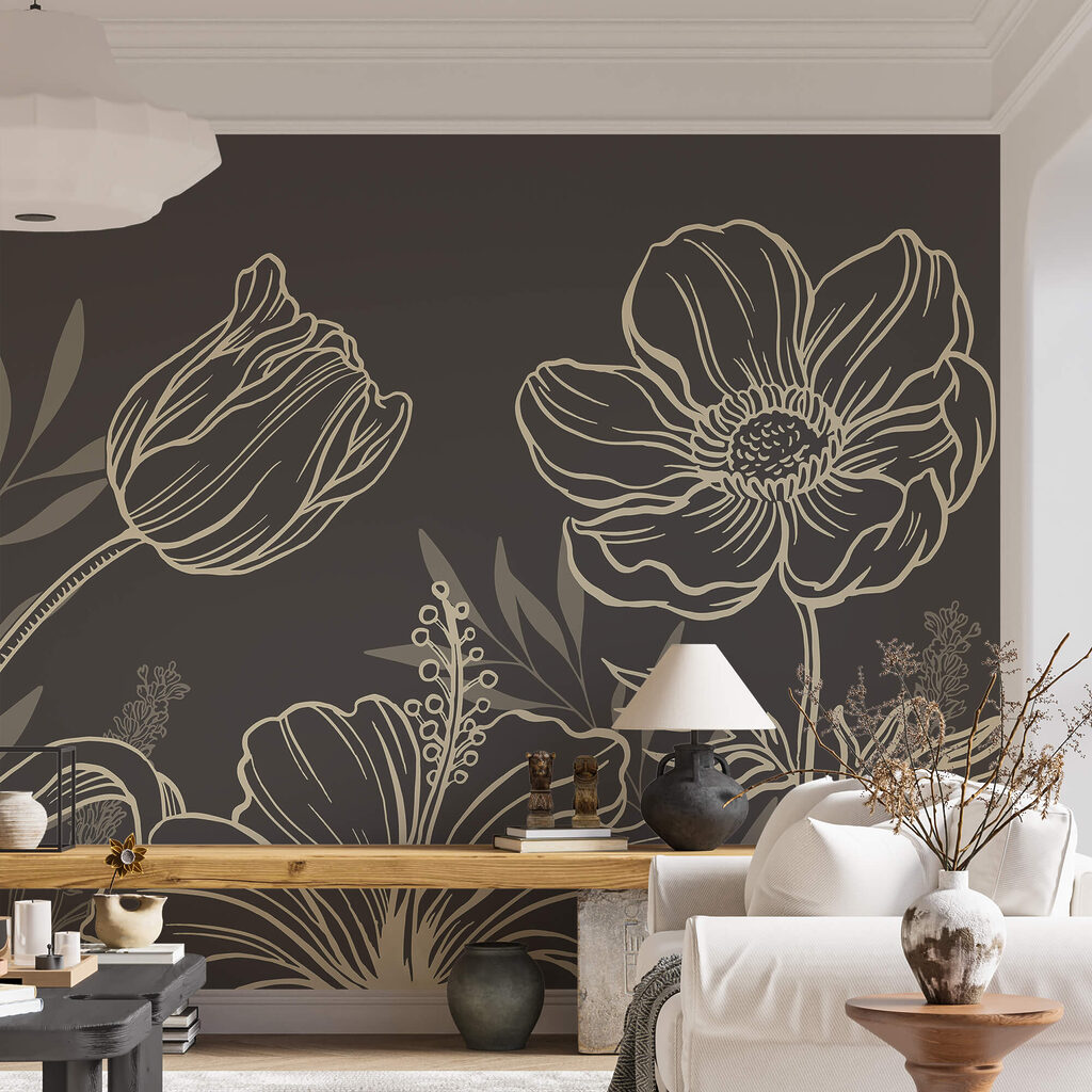 Delicate floral line art design Delicate floral line art design