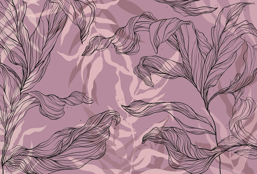 Drawing of leaves on a purple background t00009v2p 900x609 - Drawing of leaves on a purple background - tegory