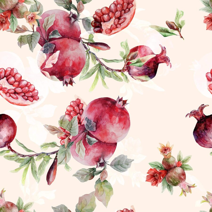 Pattern of pomegranates and leaves Pattern of pomegranates and leaves