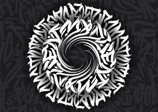 Circular pattern with letters in it Circular pattern with letters in it