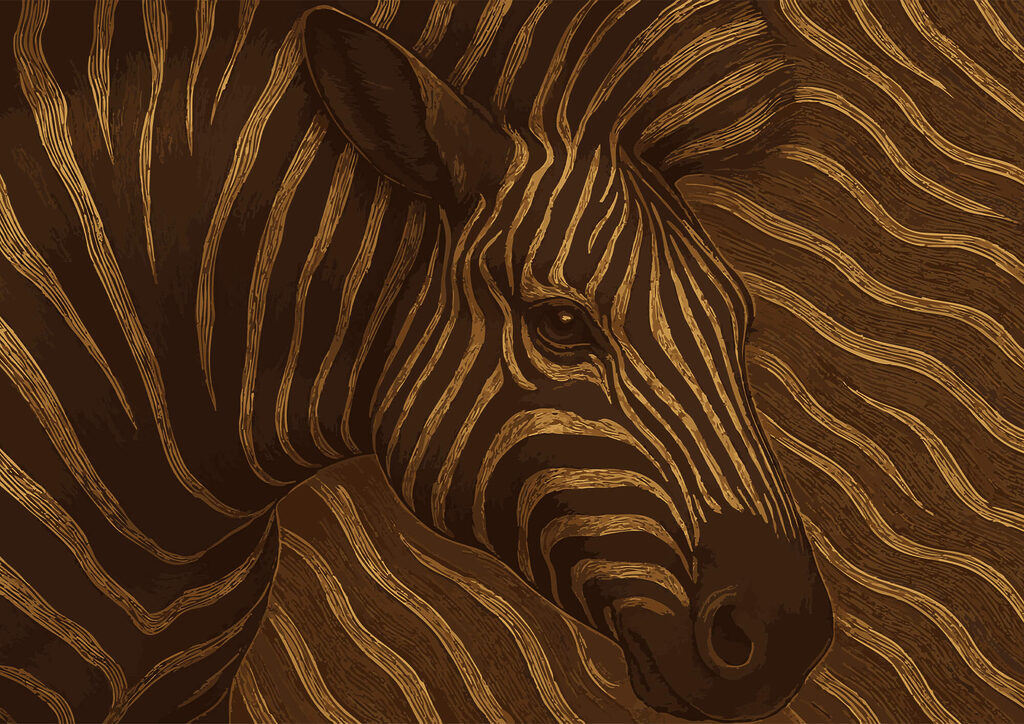 Zebra in abstract swirls of color Zebra in abstract swirls of color