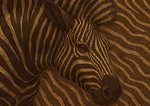 Zebra in abstract swirls of color Zebra in abstract swirls of color
