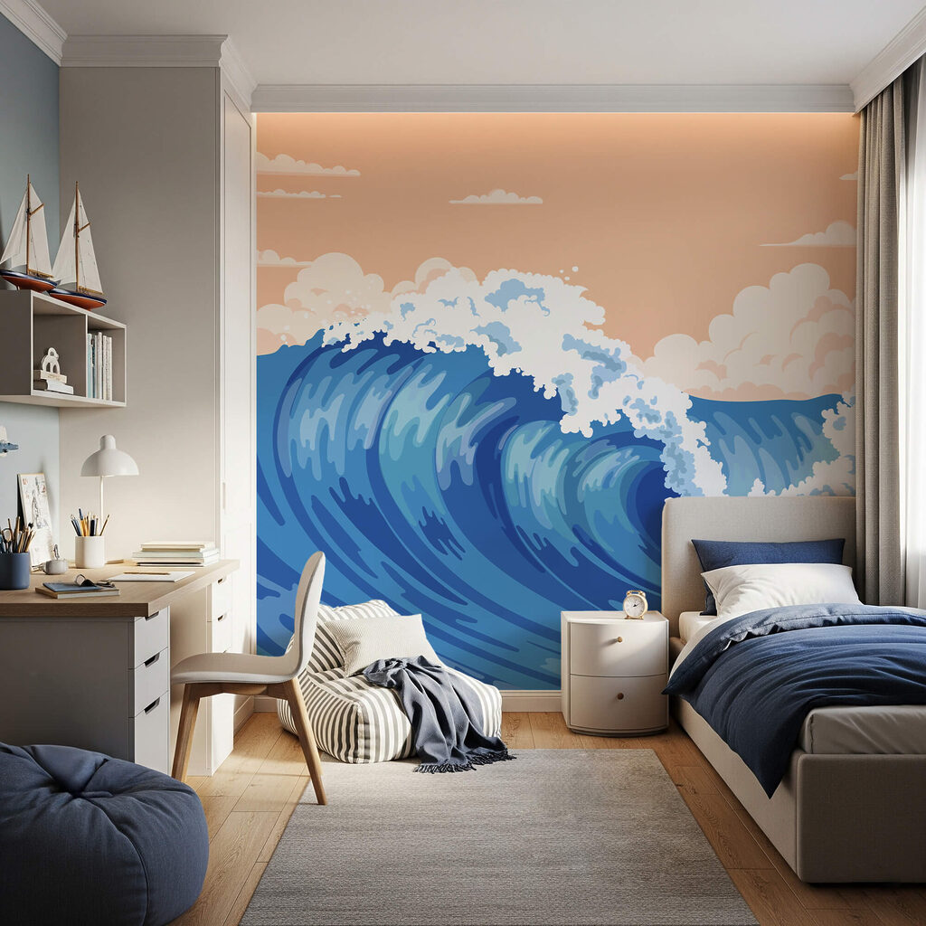 Large wave with foamy waves Large wave with foamy waves