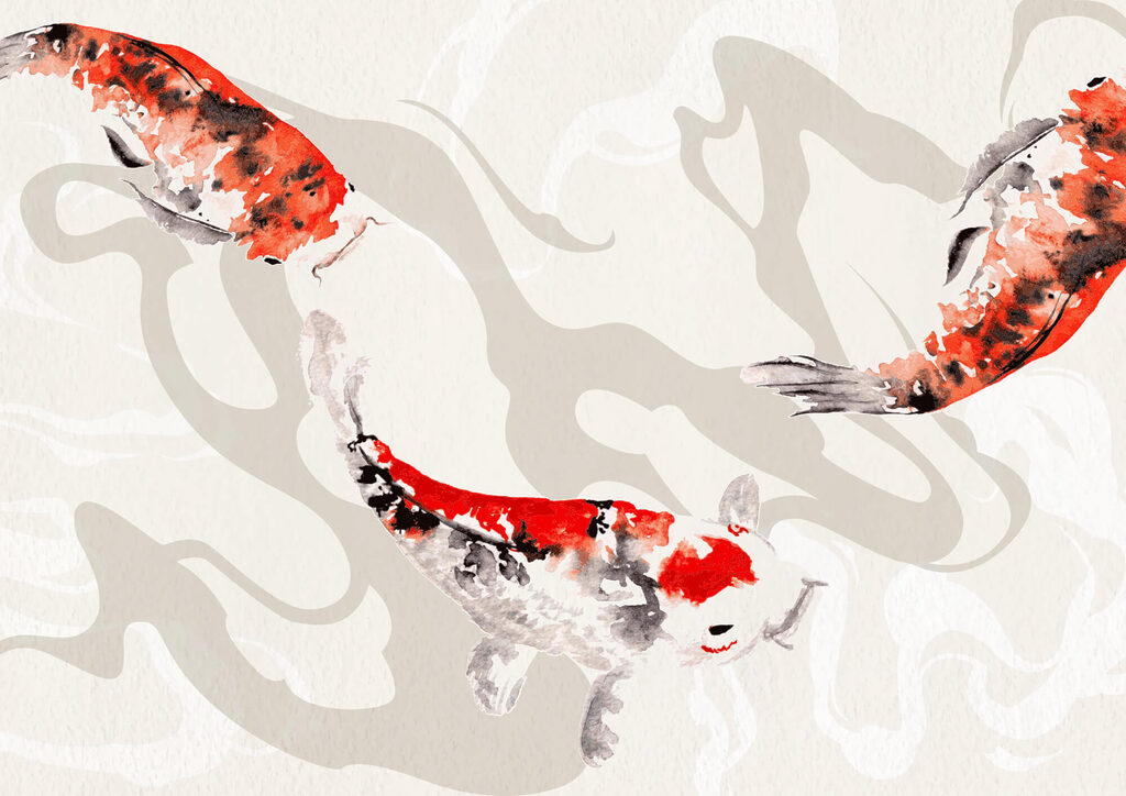Painting of fish swimming Painting of fish swimming