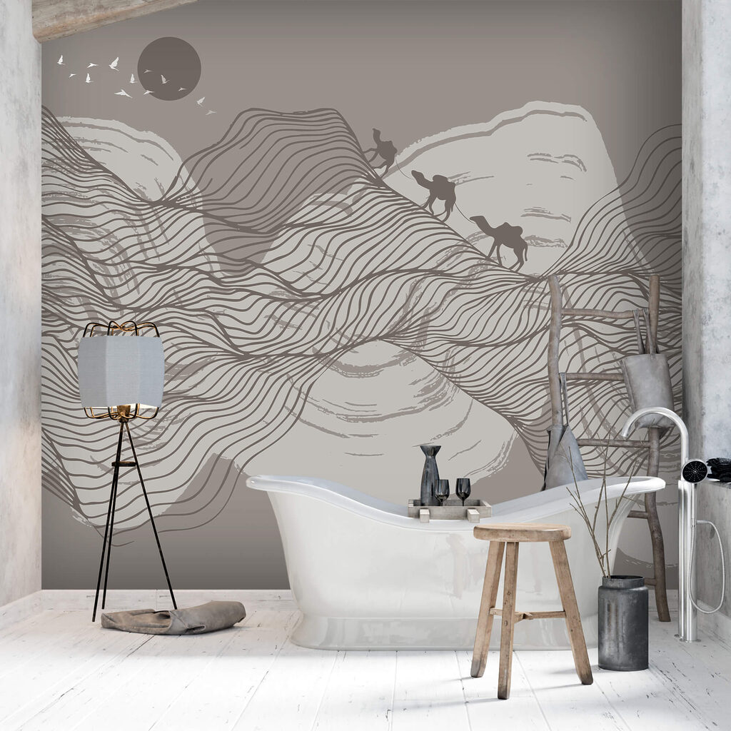 Drawing of a desert landscape