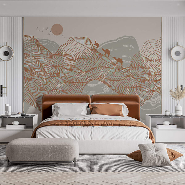 Drawing of a desert landscape Drawing of a desert landscape