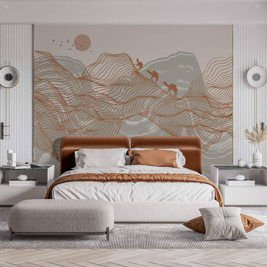 Drawing of a desert landscape Drawing of a desert landscape