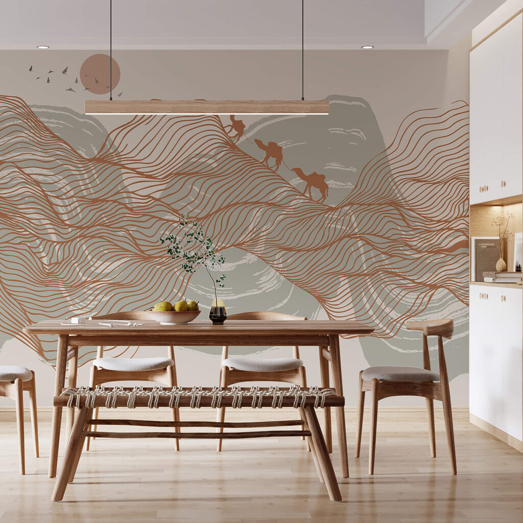 Drawing of a desert landscape