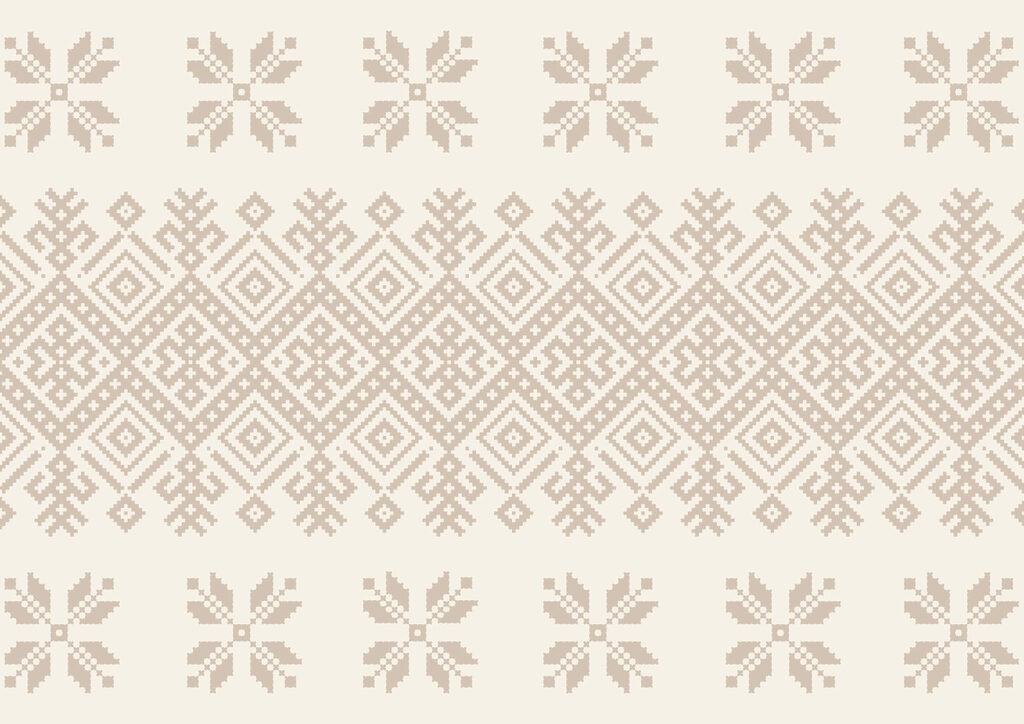 Pattern of geometric shapes and flowers Pattern of geometric shapes and flowers