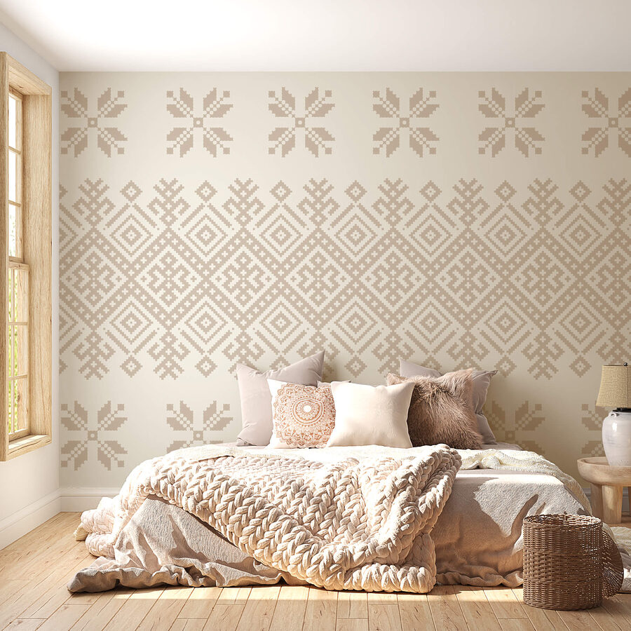 Wall murals Pattern of geometric shapes and flowers