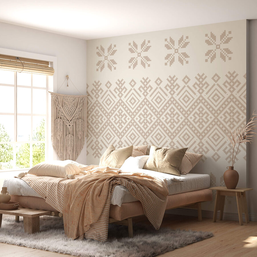 Wall murals Pattern of geometric shapes and flowers - Image 2