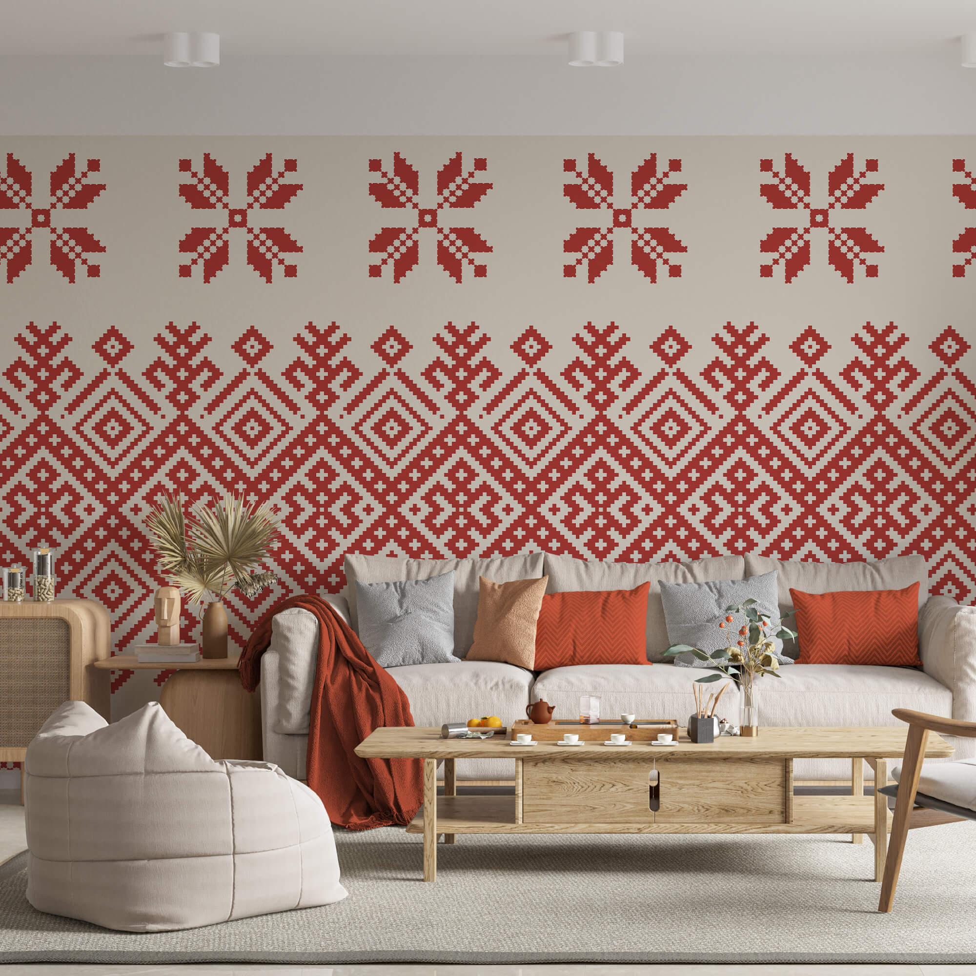 Red and white pattern Red and white pattern