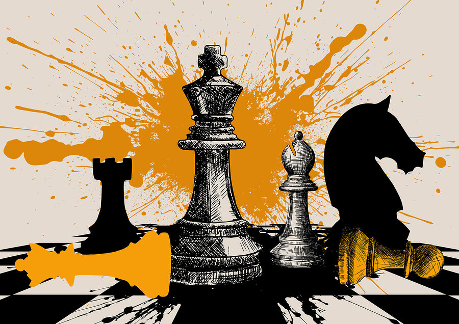 Black and white chess pieces Black and white chess pieces
