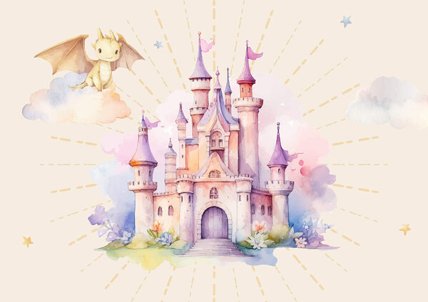 Watercolor of a castle Watercolor of a castle