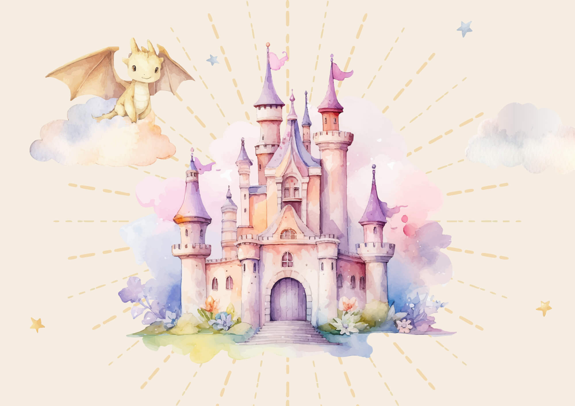 Watercolor of a castle