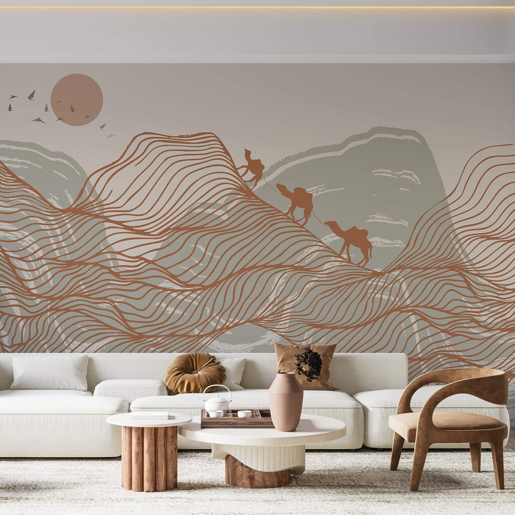 Drawing of a desert landscape