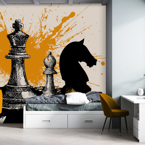 Black and white chess pieces Black and white chess pieces